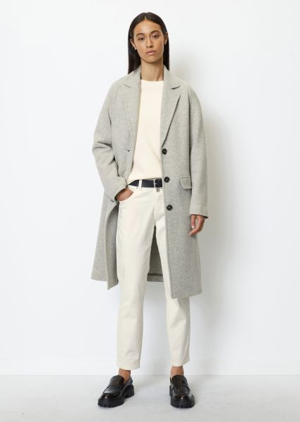 Cloudy Grey Melange Abrigos Recomendar Mujer Blazer-Abrigo De Corte Normal Tejido De Punto Compacto