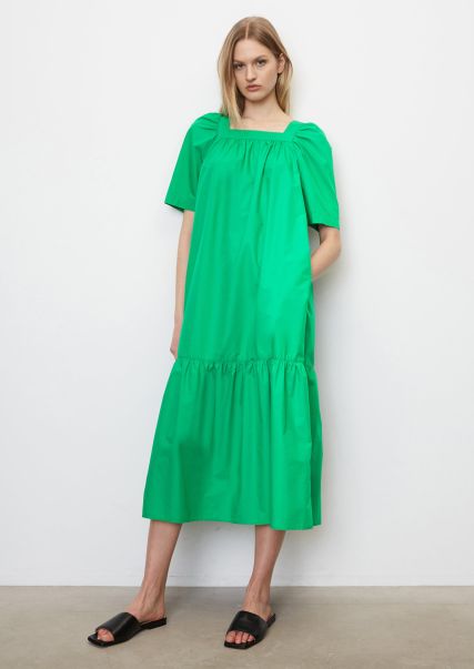 Mujer Vestidos Vivid Green Promoción Maxi Vestido Bohemio Con Escote Cuadrado En Mezcla De Algodón Ecológico Tencel™ Lyocell