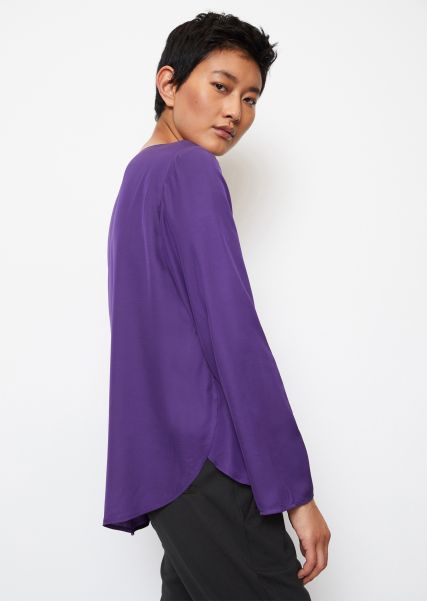 Mujer Camisa Blusa Regular Hecha De Lenzing™ Ecovero™. Shiny Purple Oferta Especial Blusas