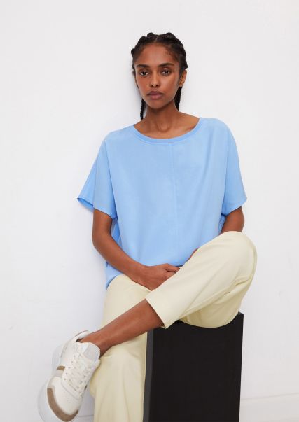 Blusas Mujer Blusa Holgada Con Estilo Camiseta Lyocell Tencel™ Nordic Sky Compra