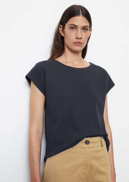 Mujer Camiseta De Tejido Jersey Gofrado Algodón Ecológico Con Componente Elástico Deep Blue Sea Mercado Camisetas