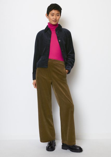 Forest Floor Personalización Mujer Pantalones Pantalones Rectos De Pana Cintura Parcialmente Elástica