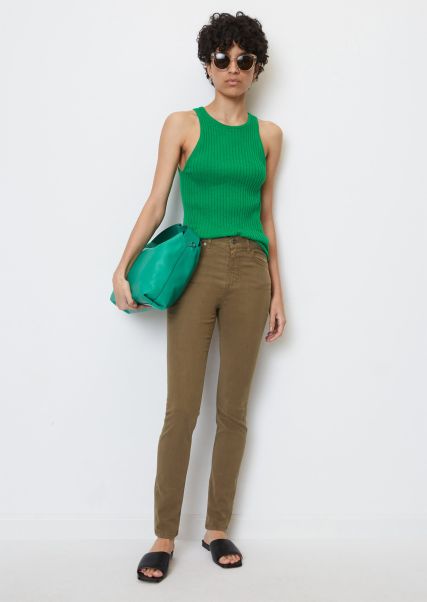 Earthy Brown Mujer Pantalón Modelo Skara High Skinny Lyocell Tencel™ 2024 Pantalones