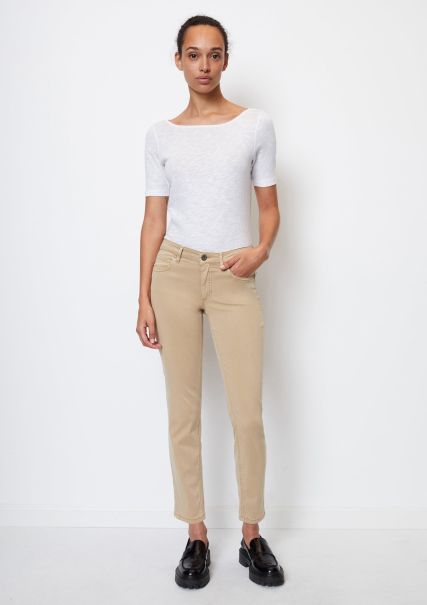 Lulea Slim Trousers Aus Lyocell-Mix Mujer Descuento Pantalones Norse Sand