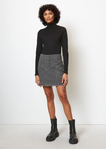 Exclusivo Multi/Black Mujer Minifalda De Cuadros De Línea A Mezcla De Lana Faldas