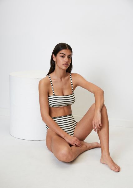 Moda De Baño Mujer Dark Navy Personalización Bikini Bandeau Fabricado Con Material Reciclado