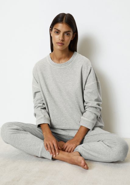 Mujer Ropa Interior Camiseta Estilo Loungewear Tejido Ligero De Felpa Grey Costumbre