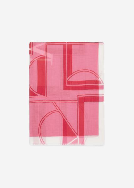 Bufandas Clásico Mujer Bufanda Con Estampado Integral Lyocell Tencel™ Multi/Rose Pink