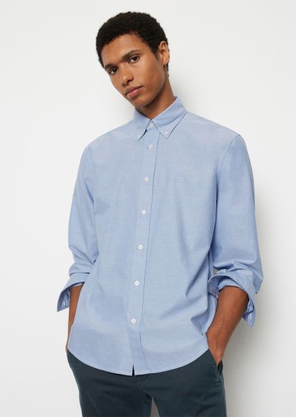 Camisas Camisa Oxford Regular Algodón Ecológico Multi/Cool Cobalt Hombre Promoción