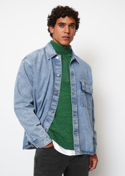 Camisas Calidad Hombre Multi/Vintage Light Blue Marbl Sobrecamisa Vaquera Bolsillos Con Solapa En El Pecho