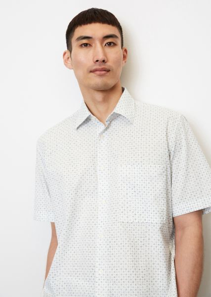 Hombre Vender Multi/White Cotton Camisas Camisa De Manga Corta Con Corte Normal De Popelina De Algodón Ecológico