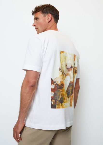 Entrega Rápida Camisetas Camiseta Con Estampado En La Espalda Algodón Ecológico Multi/100 White Hombre