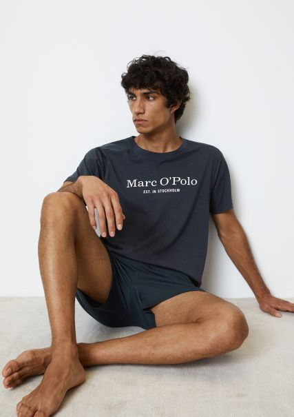 Navy Homewear Precio Razonable Camiseta Estilo Loungewear Algodón Ecológico Hombre