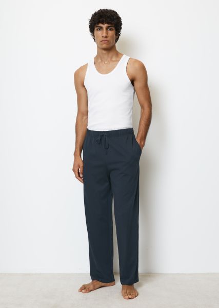 Homewear Hombre Navy Pantalón De Tejido Jersey Estilo Loungewear Algodón Ecológico Innovador