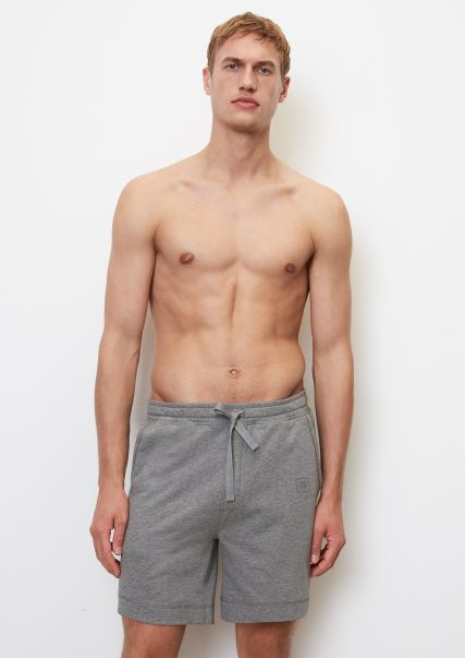 Homewear Exclusivo Hombre Pantalón Corto De Felpa Estilo Loungewear De Puro Algodón Orgánico Nordic Grey Mel