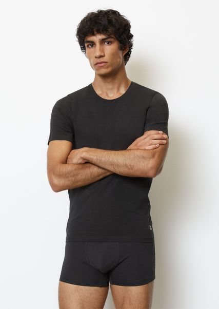 Ultimo Modelo Camiseta Lounge Con Escote Redondo En Un Juego De 2 Ropa Interior Black Hombre