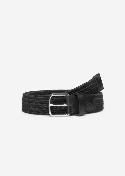 Black Hombre Cinturones Comprar Cinturón Trenzado De Material Elástico Y Reciclado