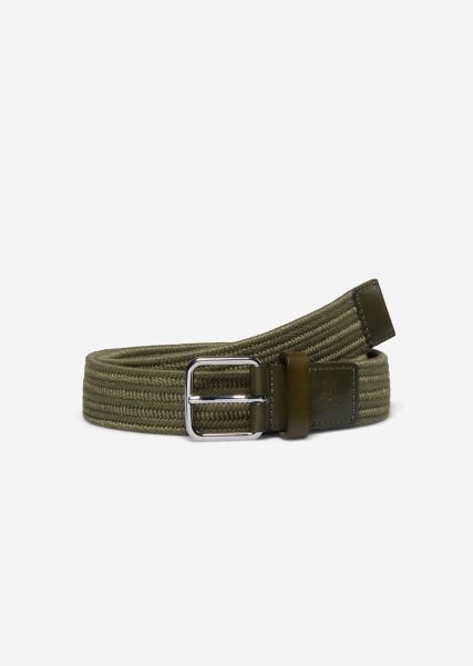 Cinturones Asher Green Cinturón Trenzado De Material Elástico Y Reciclado Hombre Precio De Coste
