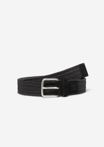 Hombre Cinturones Cinturón Trenzado De Material Elástico Y Reciclado Black Pago Seguro