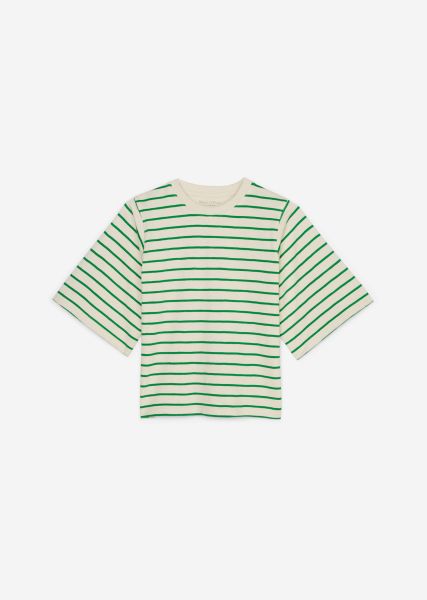 Vivid Green Stripe Junior Promoción Camiseta De Rayas Teens Girls Mangas Anchas Girls
