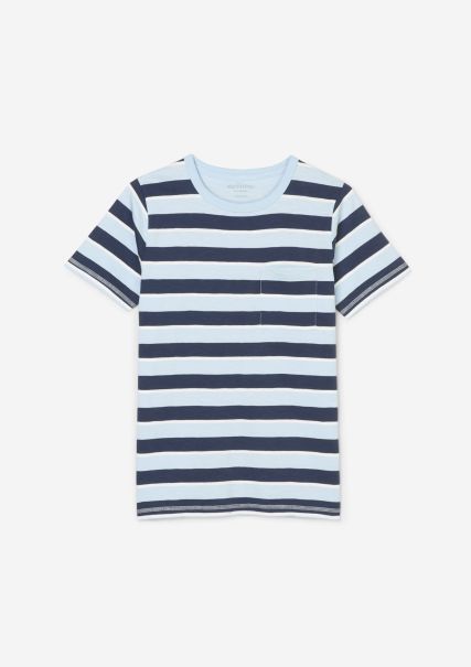 Camiseta Teens Boys Con Estampado De Rayas Teñidas Air Blue Stripe Junior Descuento Boys
