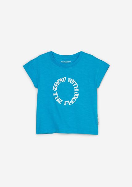 Estado Del Inventario Camiseta Kids-Girls Tejido Jersey Flameado Con Acabado Suave Girls Junior Turquoise