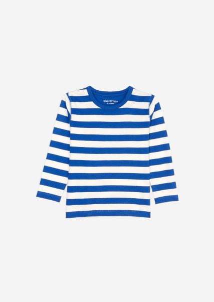 Cool Cobalt Stripe Boys Junior Popularidad Camiseta De Manga Larga Kids-Boys Tejido Jersey De Algodón Ecológico