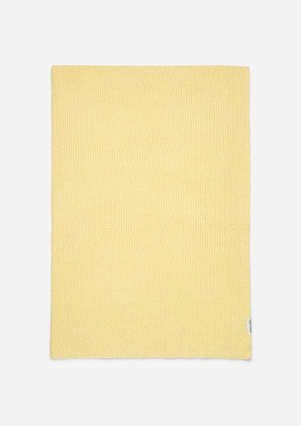 Edicion Limitada Manta Modelo Nordic Knit De Suave Algodón Orgánico Mantas Pale Yellow Hogar